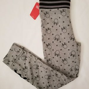 Disney Minnie Mouse Joggers Gray Youth Med NEW
